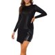 thumbnail image 1 of INSPIRE CHIC Top de Mujer de Manga Larga Brillante con Purpurina Brillante Metálico Talla S Negro, 1 of 6