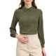 thumbnail image 1 of INSPIRE CHIC Blusa de Mujer con Cuello Peter Pan Casual de Negocios de Manga Larga Camisa de Botones para el Trabajo XS Verde Militar, 1 of 4