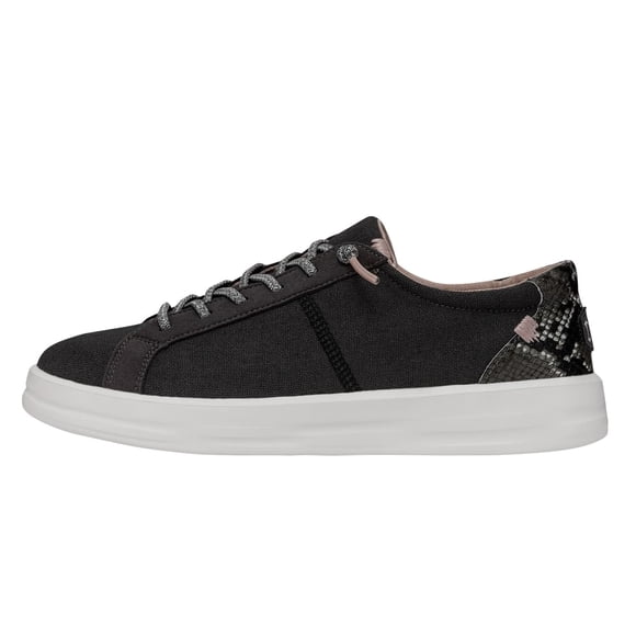 HEYDUDE Karina Zapatillas con Cordones Negro Jet con Detalles Blancos