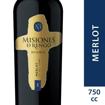 Vino Tinto Merlot Reserva Botella 750 Cc Misiones De Rengo