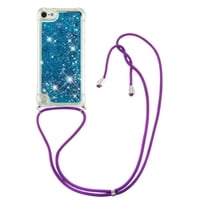 Funda Foxdock Para Ipod Touch 7/6/5 Con Cuerda Ajustable, Brillo Líquido, Protección Antigolpes Y Lente – Ideal Para Regalo