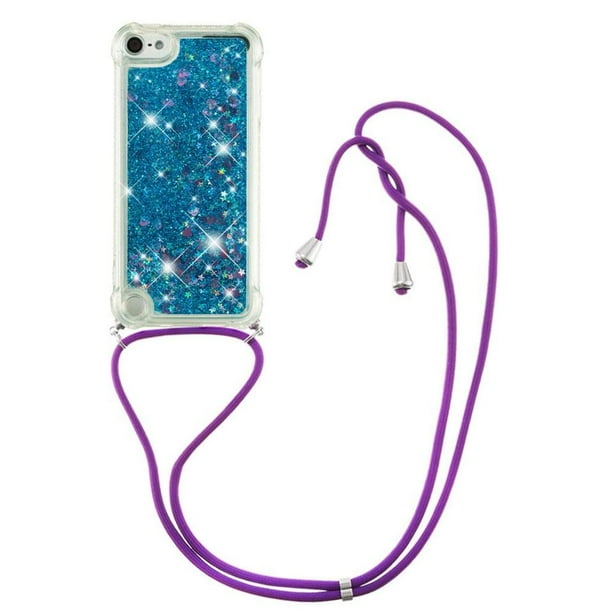 Funda FOXDOCK para iPod Touch 7/6/5 con Cuerda Ajustable, Brillo Líquido, Protección Antigolpes y Lente – Ideal para Regalo