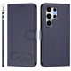 thumbnail image 2 of Funda de Cuero Tipo Billetera para Samsung Galaxy S25 Ultra 5G 6.9", con Tarjetero, Correa para Muñeca, Soporte a Prueba de Golpes con Relieve de Patrón Feliz, Azul, para Galaxy S25 Ultra 5G, 2 of 8