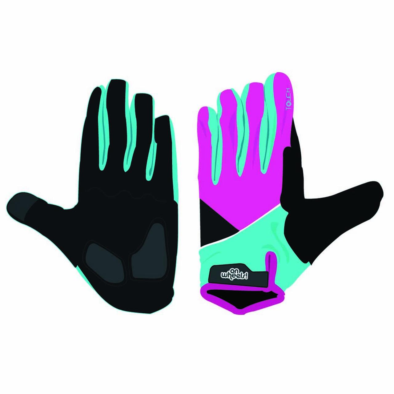 Onwheels - Guante Largo Touch Morado Verde Talla M