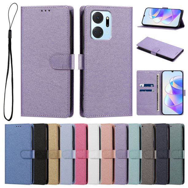 Cartera Protectora para Honor X7A con Soporte, Lila