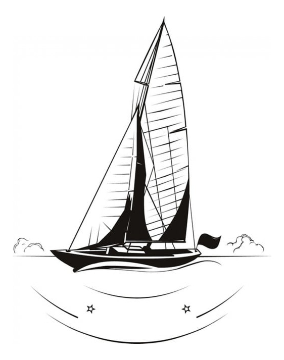 Rienda Libre Graphics - Decomural Sailboat At Sea Ships Transport Ws-17935