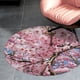 thumbnail image 4 of Flor de Cerezo Alfombra Redonda de Felpa Coral, Antideslizante, No Desprende Pelusas, Lavable y Duradera para Salón, Dormitorio y Habitación de Niños 60cm, 4 of 6