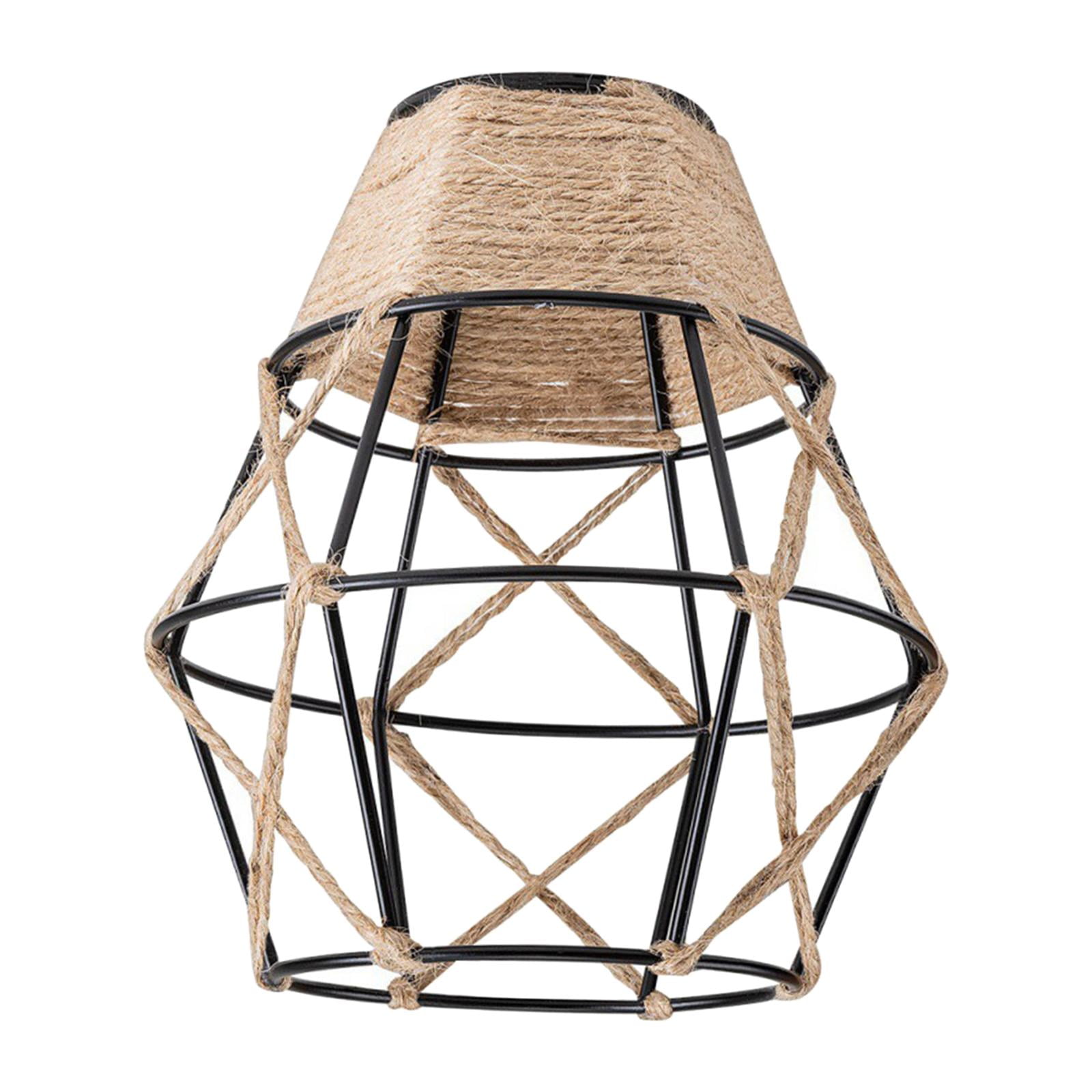 Magideal - Pantalla De Lámpara De Cuerda Tejida, Pantalla De Lámpara, Pantalla De Lámpara, Rústica, Pantalla De Lámpara Colgante Industrial, Pantallas De Lámpara Estilo A