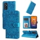 thumbnail image 1 of Funda tipo cartera FOXDOCK para Samsung Galaxy M52 5G , diseño girasol en relieve, cuero PU, cierre magnético, soporte y tarjetero, 1 of 5