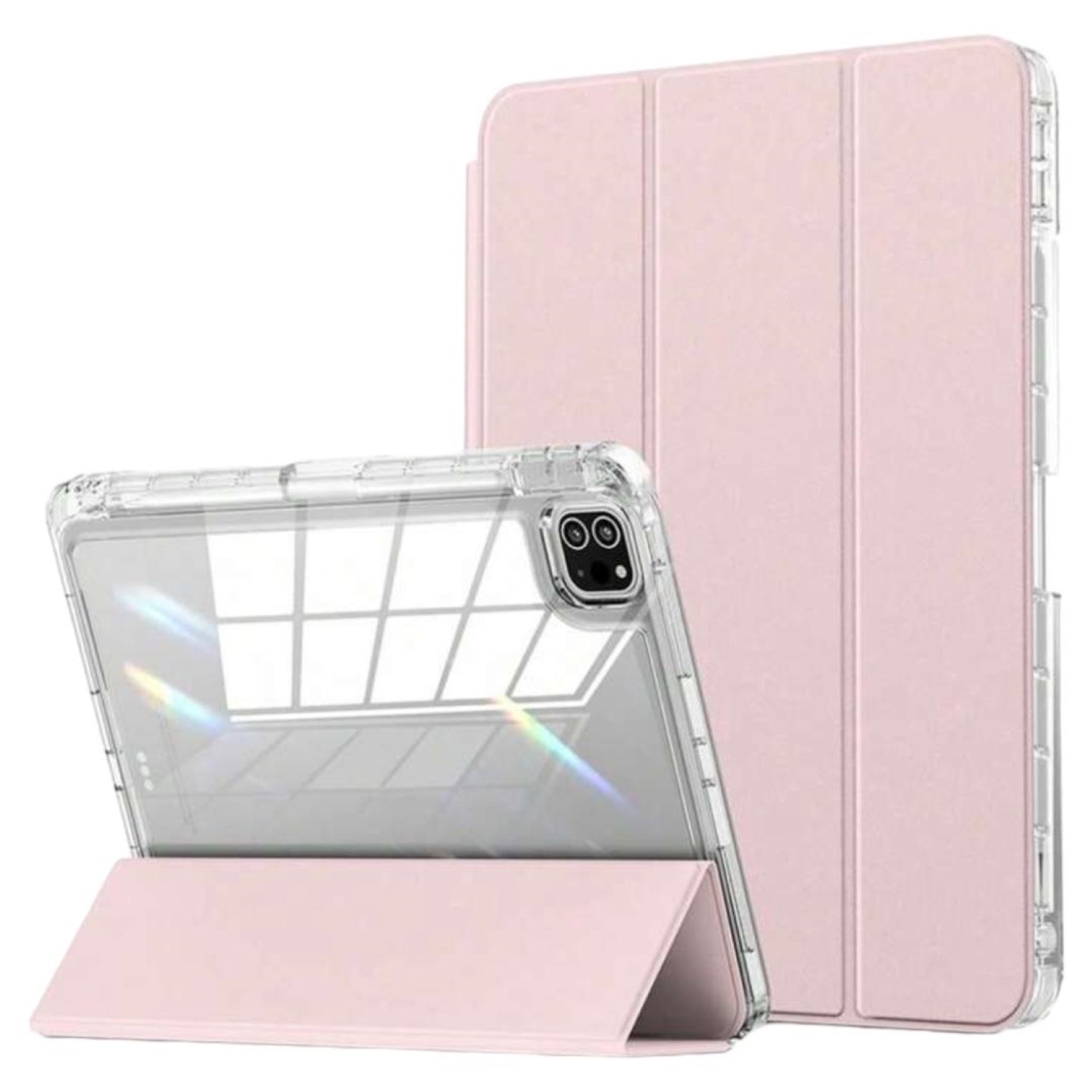 Mar Cases - Carcasa Smart Cover Clear Para Ipad Air 6 11 M2 2024 Rosado