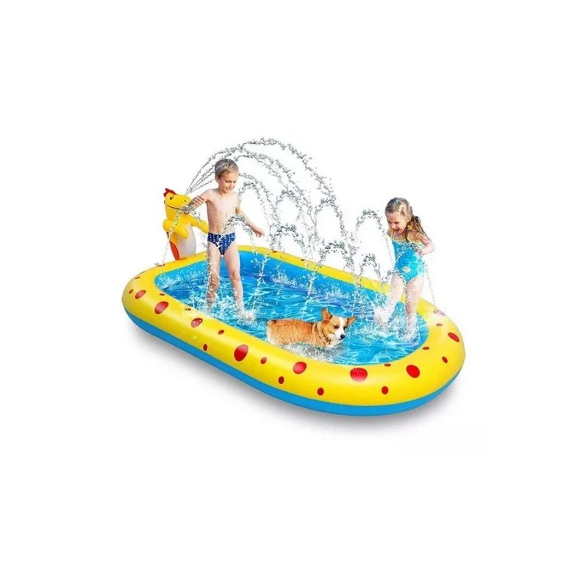 Genérico - Piscina Inflable 170x110x45 Cm Dino Delfín Lanza Chorro Agua
