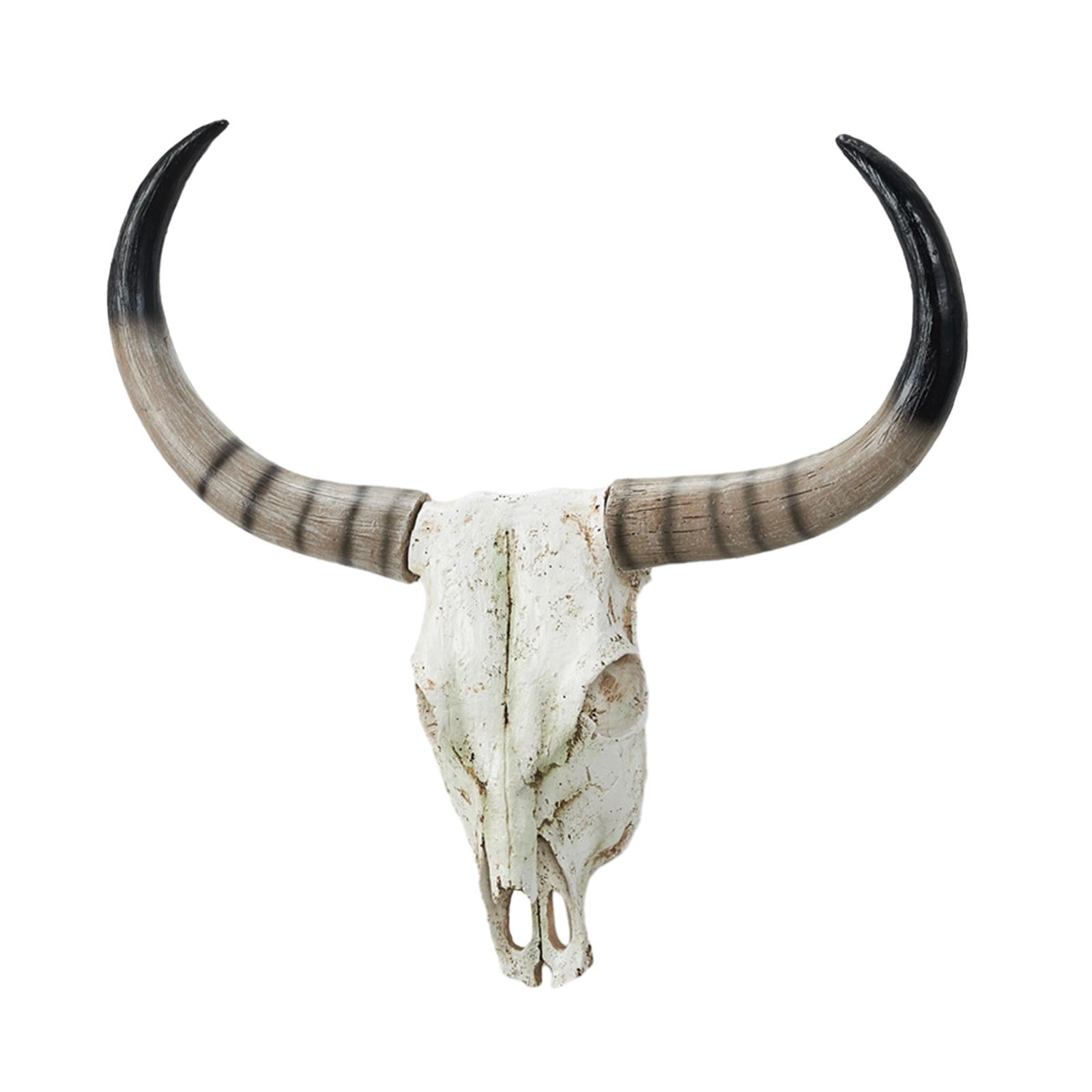 Magideal - Escultura De Pared De Cráneo De Cuerno Largo, Decoración De Estatuilla De Cráneo De Cuerno Largo, Arte De Simulación, Manualidades, Cabezas De Marrón