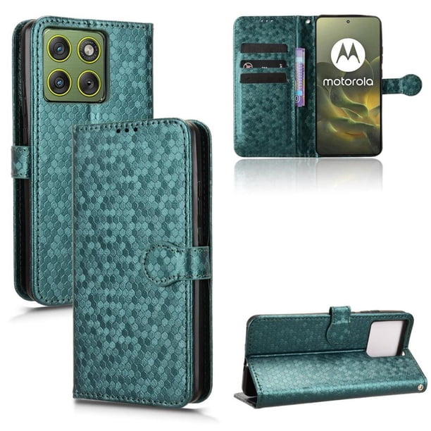 Funda Cartera Lunares Motorola Edge 70 con Tarjetero, Correa y Soporte Verde