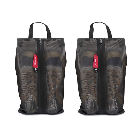 Paquete de bolsas para zapatos, todas resistentes al agua para viajar (paquete de 2, color negro)