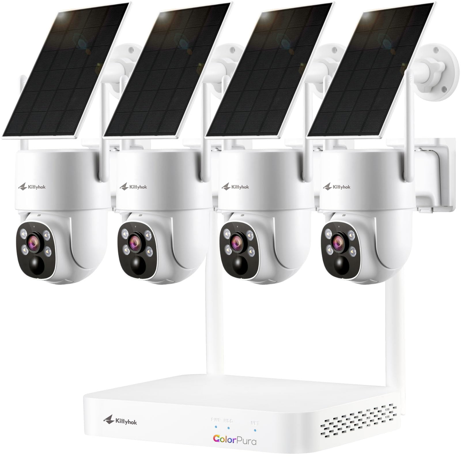 Sistema De Cámara De Seguridad Kittyhok 2k Solar Wireless Outdoor