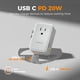 thumbnail image 5 of Adaptador de viaje TESSAN 20W ultradelgado con 2 USB-C y 1 USB-A, 5 of 7