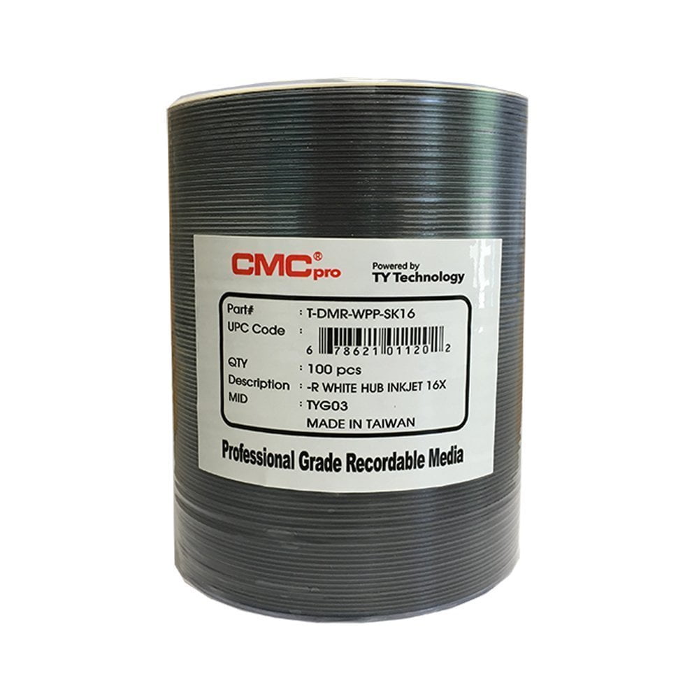 Cmcpro - Dvd Cmc Pro, 16 Unidades, Centro De Inyección De Tinta Blanca, Imprimible, 4,7 Gb, Paquete De 100 Unidades