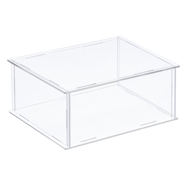 Uxcell Caja de Exhibición de Acrílico Caja de Plástico Cubo Caja de Almacenamiento Ensamblar Vitrina a Prueba de Polvo para Artículo 10.2x8.3x4.1 pulgadas