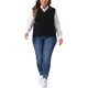 thumbnail image 2 of Agnes Orinda Chaleco de Suéter Talla Grande para Mujeres Cuello en V Chalecos de Punto Sólidos Clásicos Sin Mangas Suéteres Tops 3X Negro, 2 of 6