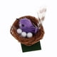 thumbnail image 3 of 1/6 casa de mu?ecas en miniatura nido de pájaros con huevos para hadas jardín decoración púrpura, 3 of 5