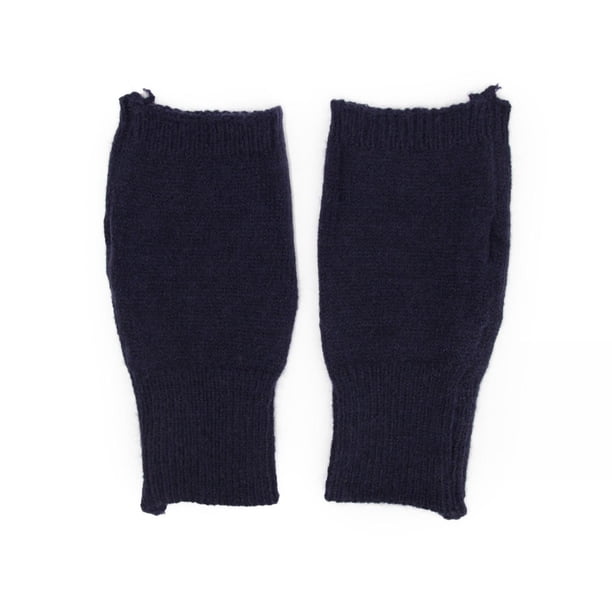 Guantes mitones cortos de lana azul marino Talla Única