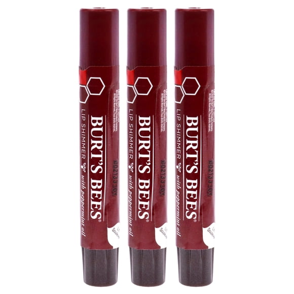 Lip Shimmer Burts Bees, color ciruela, paquete de 3