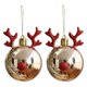 thumbnail image 5 of 2pcs Bolas De árbol De Navidad Lindo Alces Colgando Ornamento Casero Decoración Elk 2 Oro, 5 of 5