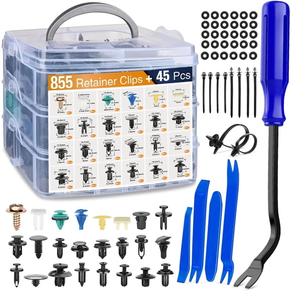 Grampas plásticas GOOACC 900 pcs juego de clips de nylon para auto