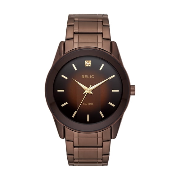 Reloj Relic Rylan ZR77312 de acero inoxidable marrón para hombre, 45 mm