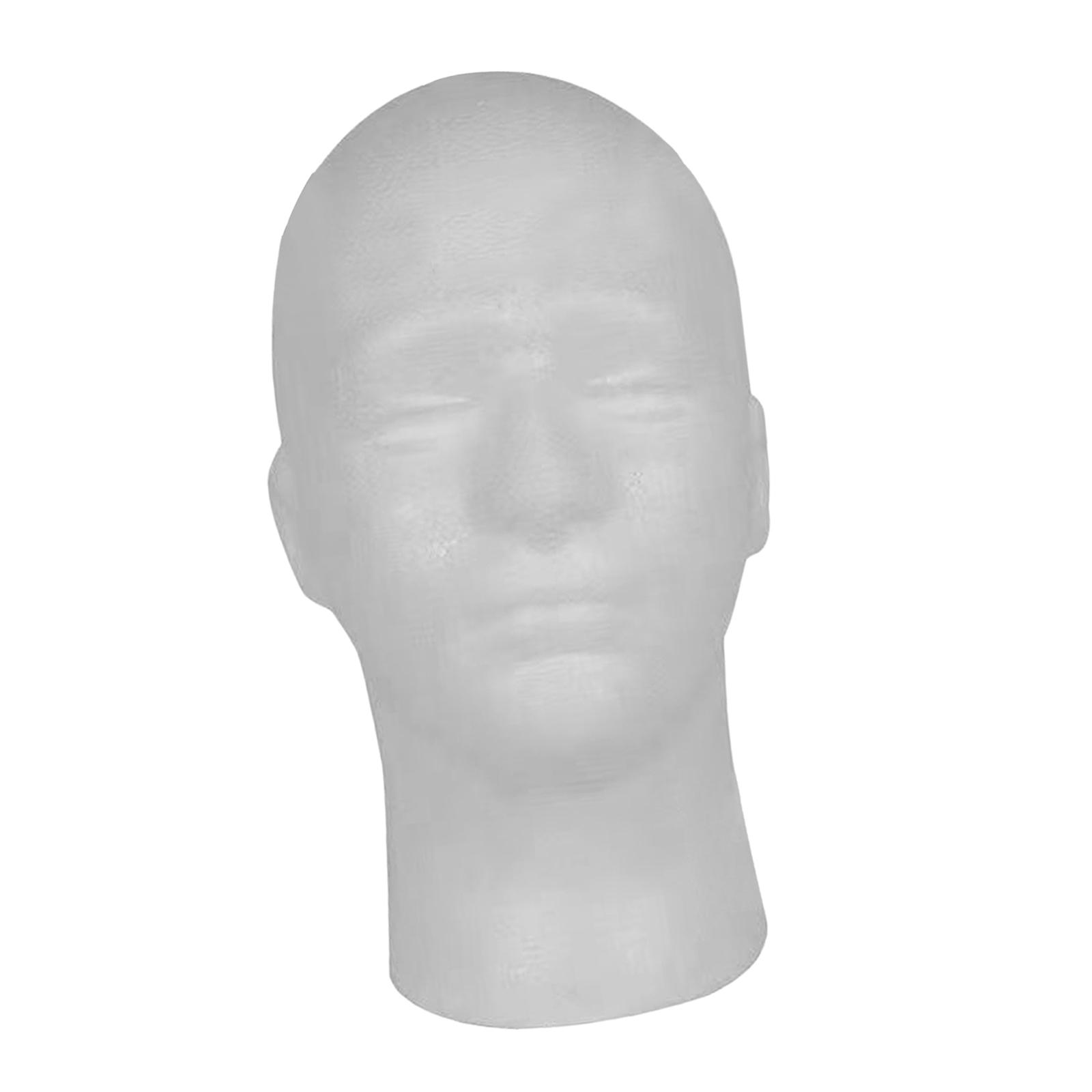 Magideal - Cabeza De Maniquí De Espuma Para Peluca Masculina, Soporte Portátil, Ligero, Multifuncional, Profesional, Con Base Estable, Para Exhibición De Sombrer