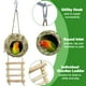 thumbnail image 3 of Nido colgante para pájaros, escalera mediana, caseta para pájaros tejida a mano con césped, jaula natural para patio, césped, jardín, decoración interior y exterior del hogar., 3 of 5