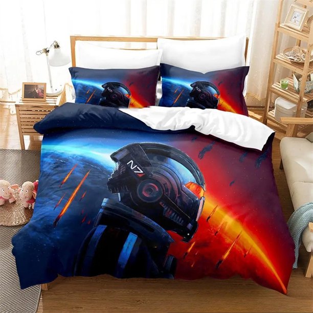 Mass Effec Bedding SetDuvet Cover Comforter Bed Set Quilt Cover Pillowcase Boys Girls Adults
