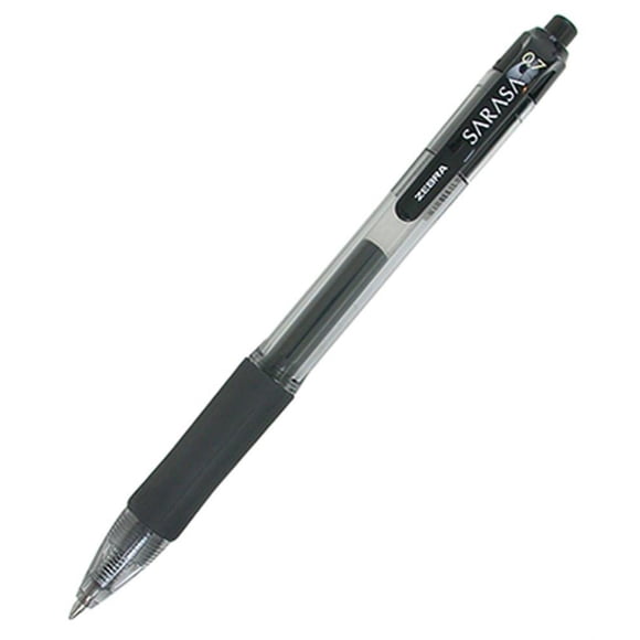 Bolígrafos retráctiles de tinta de gel Zebra Pen Sarasa, tamaño mediano, negro, paquete de 12