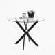 thumbnail image 2 of Round Dining Table, 35.5" Glass Dining Table with Black Legs, Modern Kitchen Table for Home Kitchen, Dining Room, 2 of 3