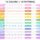 thumbnail image 2 of Juego de rotuladores AOROKI de 12 colores curvos de doble punta, 2 of 7