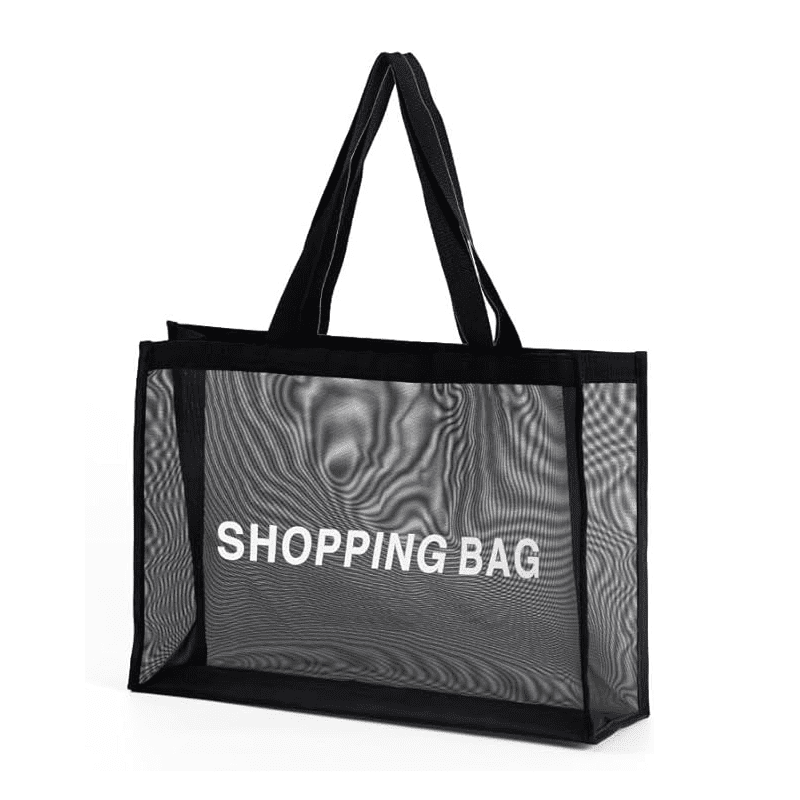 Wakeshome - Bolsa De Compras Grande Con Asa Bolso Para Playa Reutilizabl Negro