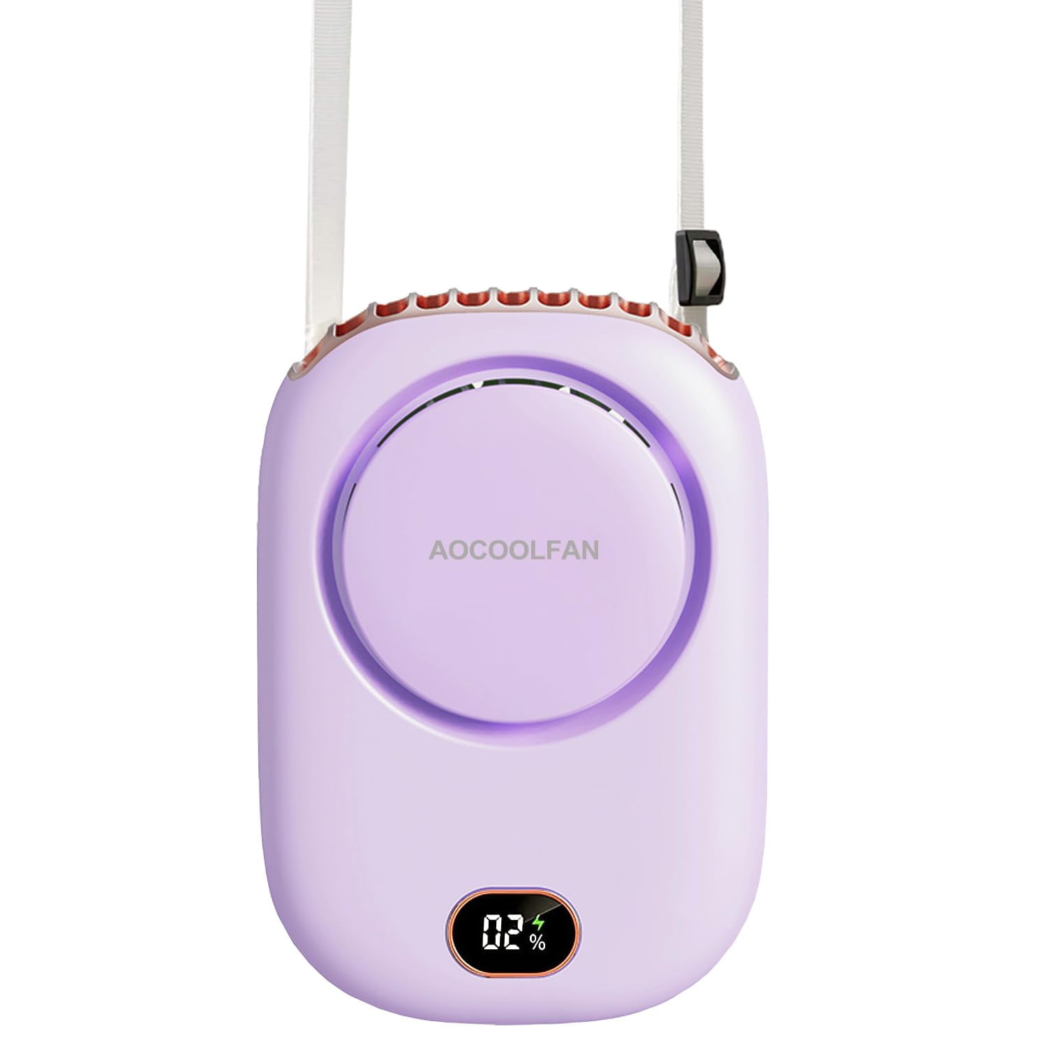 Ventilador De Cuello Portátil Aocoolfan Dq203 Usb Recargable Morado