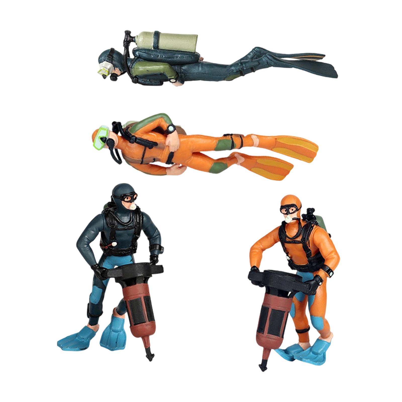 Bothyi - Figuras De Buzo Decoraciones Creativas Para Acuarios Adornos De Escritorio Modelos De Buzo 4 Figuras De Buzo