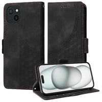 Carcasa Foxdock Iphone 15 Plus De Cuero Pu, Diseño Acolchado Clásico, Protección Contra Caídas Y Rayones