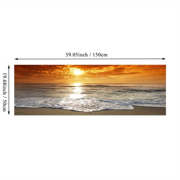 1pc Sunsets Natural Sea Beach Landscape Posters And Prints Canvas Painting, Panorama Scandinavian Wall Art Picture For Living Room, Kitchen Bedroom Decorative Painting, No Frame