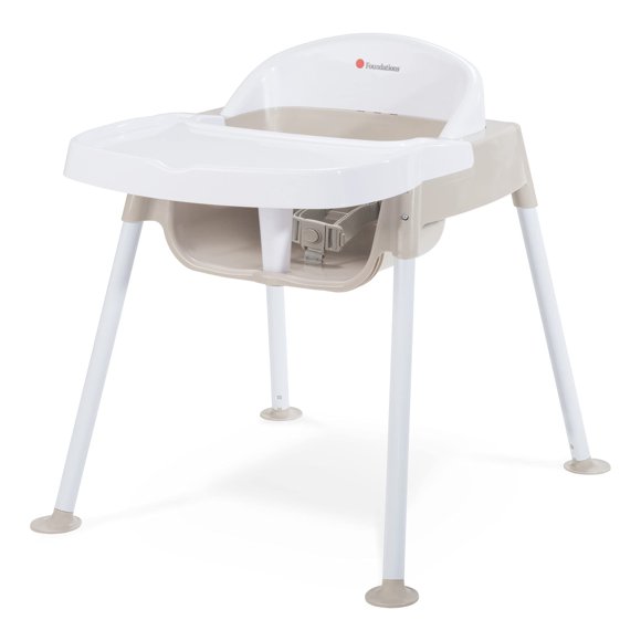 Silla de alimentación Foundations Secure Sitter 13 con bandeja, color blanco/marrón