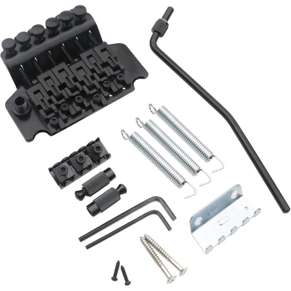 Guitarra eléctrica Tremolo Bridge Black con barra Double Strat