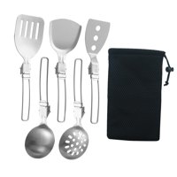Ioensy - Juego De Utensilios De Cocina De Campamento 6X Juego De Utensilios De Cocina De Metal Compacto Para Picnic Bbq Travel