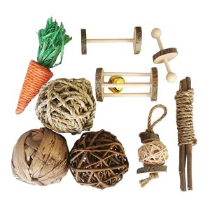 Ioensy - Juguete Para Masticar Hámster De Madera, Hámster, Conejo, Conejillo De Indias, Juego De Accesorios De Juguete J