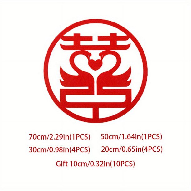 20pcs Chinese Style Xi Character Non-woven Stickers - Perfect for Decorating Your Wedding Room, Door, and Window!