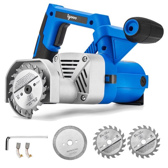 Toe Kick Saw igooo EKS85 con 2 hojas de aleación para madera