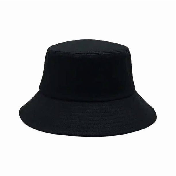 Sombrero Ala Ancha Forma Cubo Gorro Pescador Para El Sol Negro Estándar Adulto