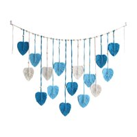 Bothyi - Colgante De Pared De Macramé Hojas Decoración Para El Hogar Acentos Fringe Dorm Tapiz Bohemio