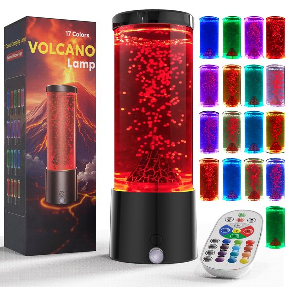 Lámpara Volcán AONESY con 17 Colores Cambiantes, Control Remoto y Batería