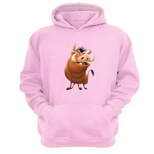 Genérico - Polerón Canguro Jabalí El Rey De La Selva Rosa Talla S Unisex